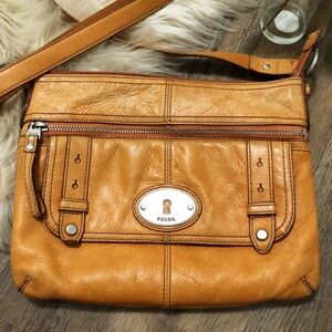 Fossil Brown Leather Shoulder Strap Purse